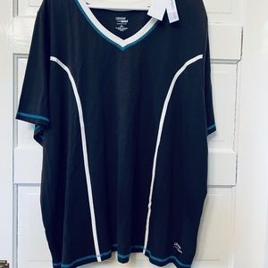 Liz & Me Black White Sport Essentials Top 3X NWT